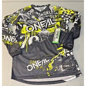 Oneal Element MX Jersey Attack Black/Neon Yellow Youth XL Shirt / Breathable NWT